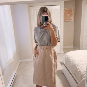 ARITZIA WILFRED PINK MIDI SKIRT